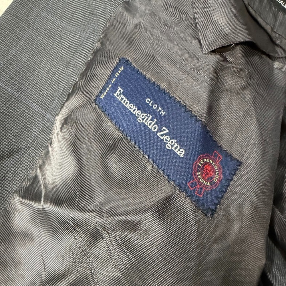 Saks Fifth Avenue Ermenegildo Zegna Mens 44R Blazer Blue Plaid Made in Italy EUC - Picture 6 of 13